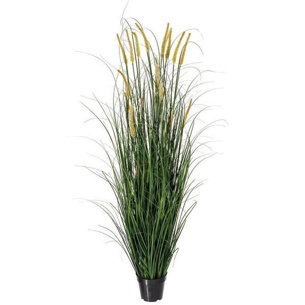 Vickerman 60 PVC Artificial Potted Green Foxtail Grass.