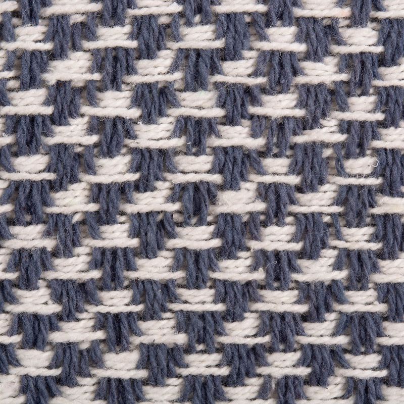 72 Blue and White Rectangular Woven Table Runner