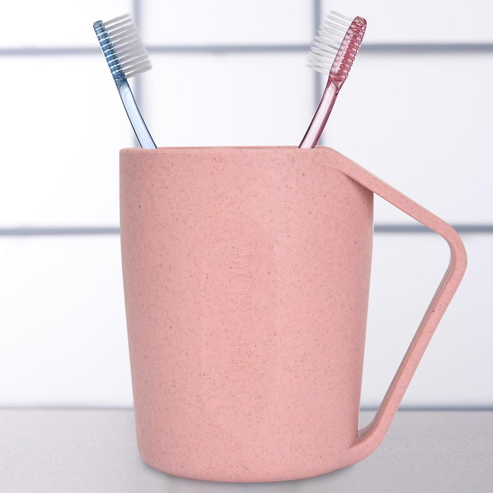 Healthy Wheat Straw Tooth Cup Water Drinking Mug Fashionable Slant Cups Pink