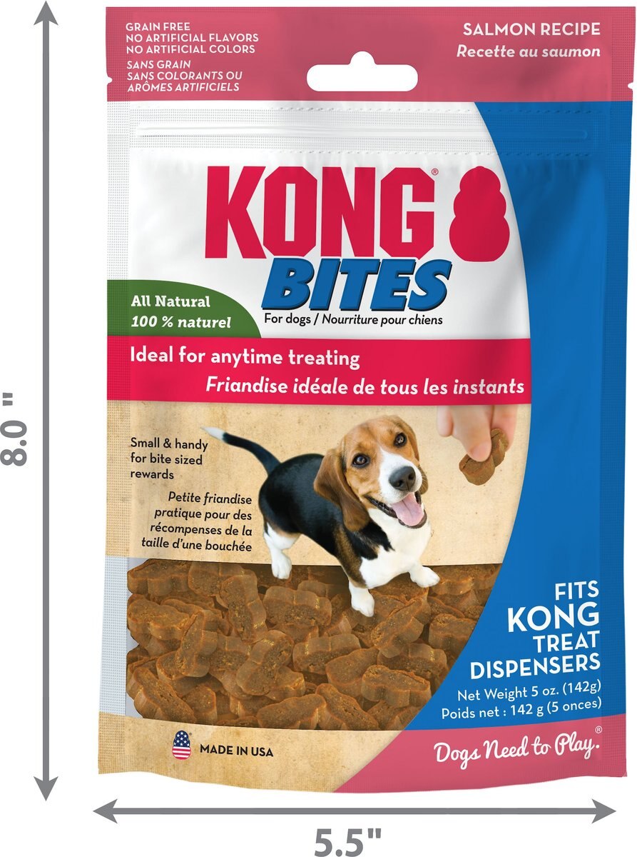 KONG Bites Grain-Free Salmon Dog Treats， 5-oz bag