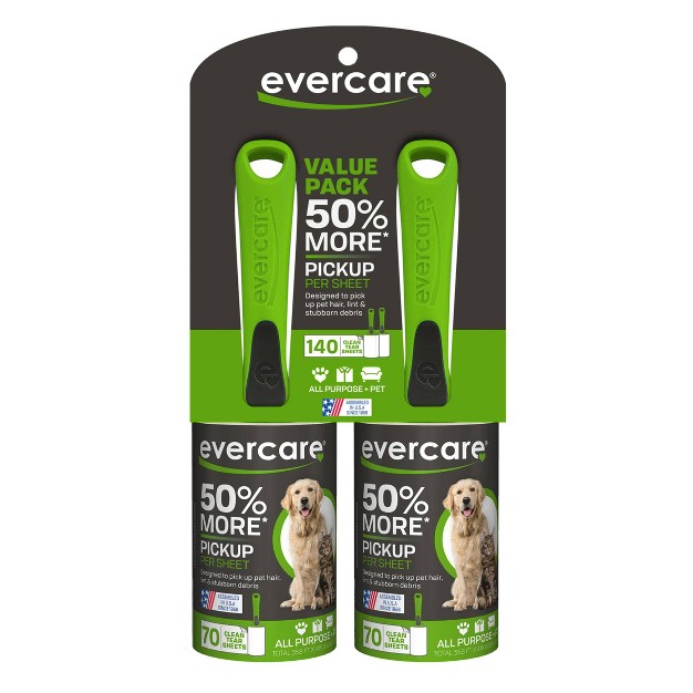 Evercare Pet Twin Pack Lint Roller 140 Sheets