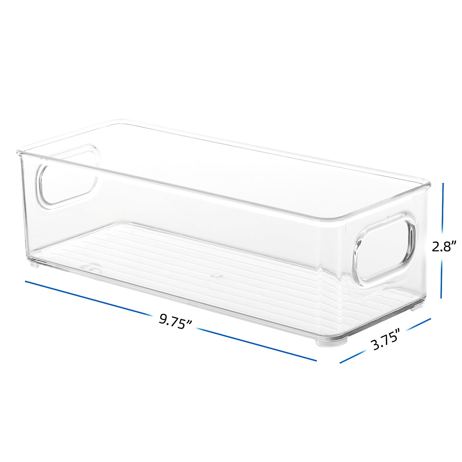 EatEx 2 Pack Clear Plastic Bathroom Vanity Storage Bin with Handles - Container Organizer for Soaps， Shampoos， Conditioners， Cosmetics， Hand Towels， Hair Brush， Body Spray， Lotion and More