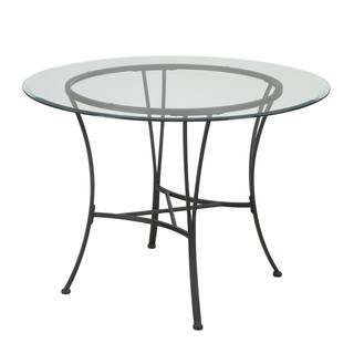 Dorel Living Pelican 5-Piece Dinette Beige Glass Top Black Metal FH2412RDC