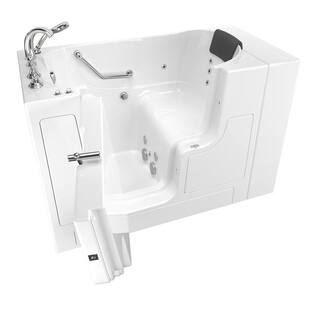 American Standard Gelcoat Premium 52 in. Left Hand Walk-In Whirlpool Bathtub in White 3052OD.109.WLW-PC