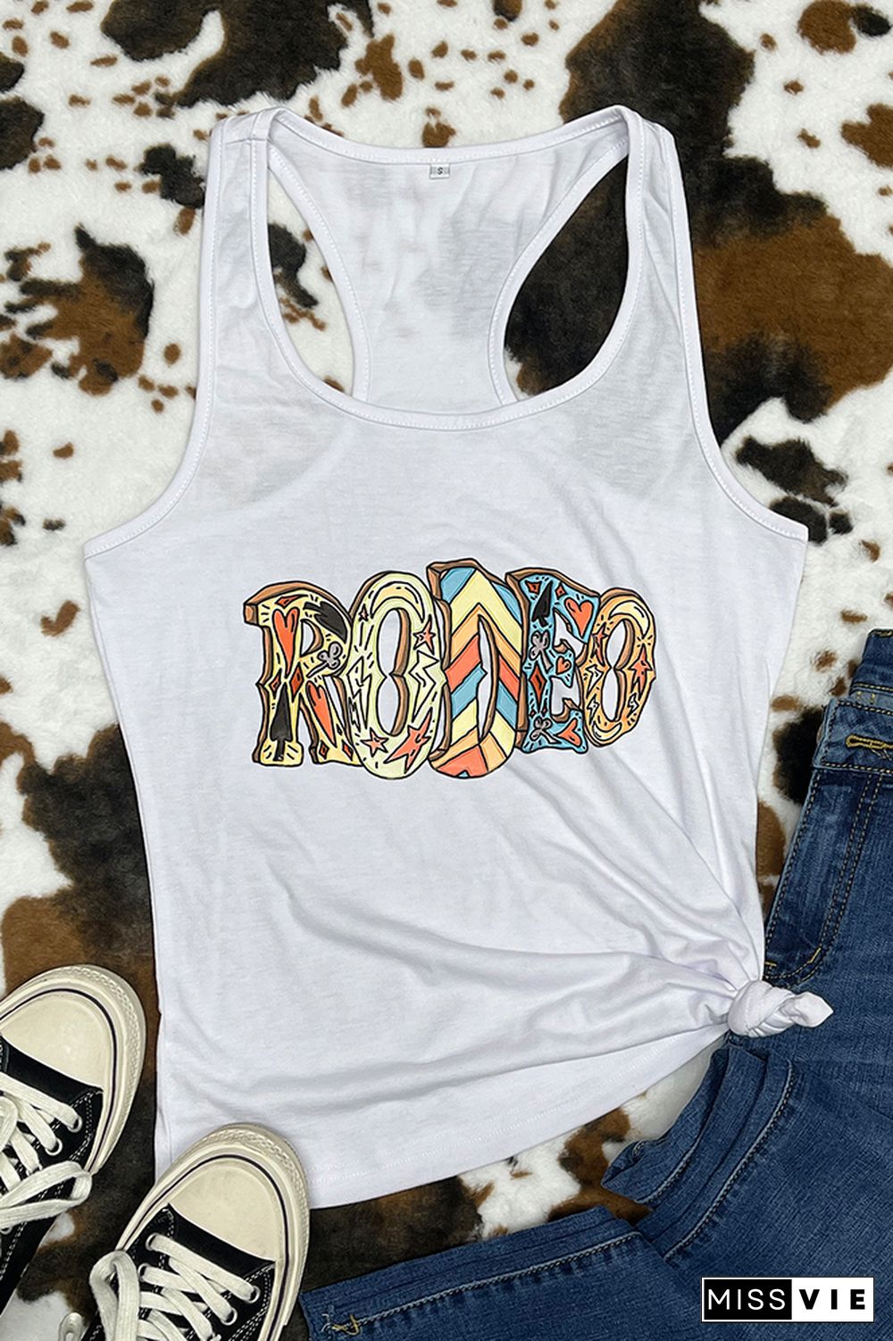 RODEO Printed Sleeveless Tank Top Wholesale