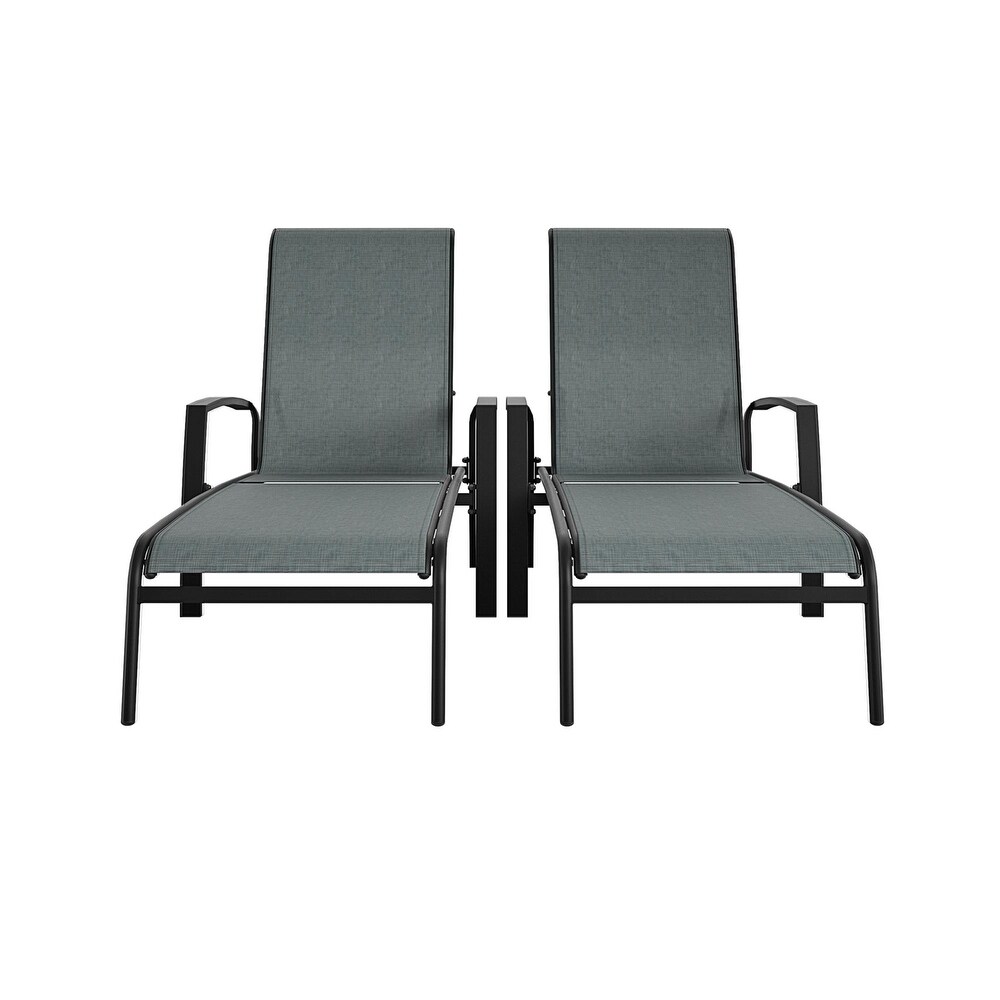 COSCO Outdoor Aluminum Chaise Lounge Chair (Set of 2)   N/A