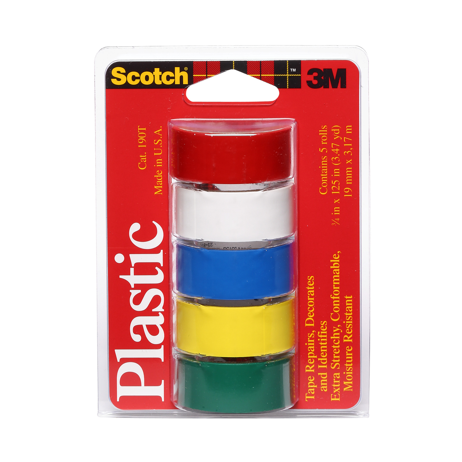 Scotch Assorted 125 in. L X 3/4 in. W Plastic Tape