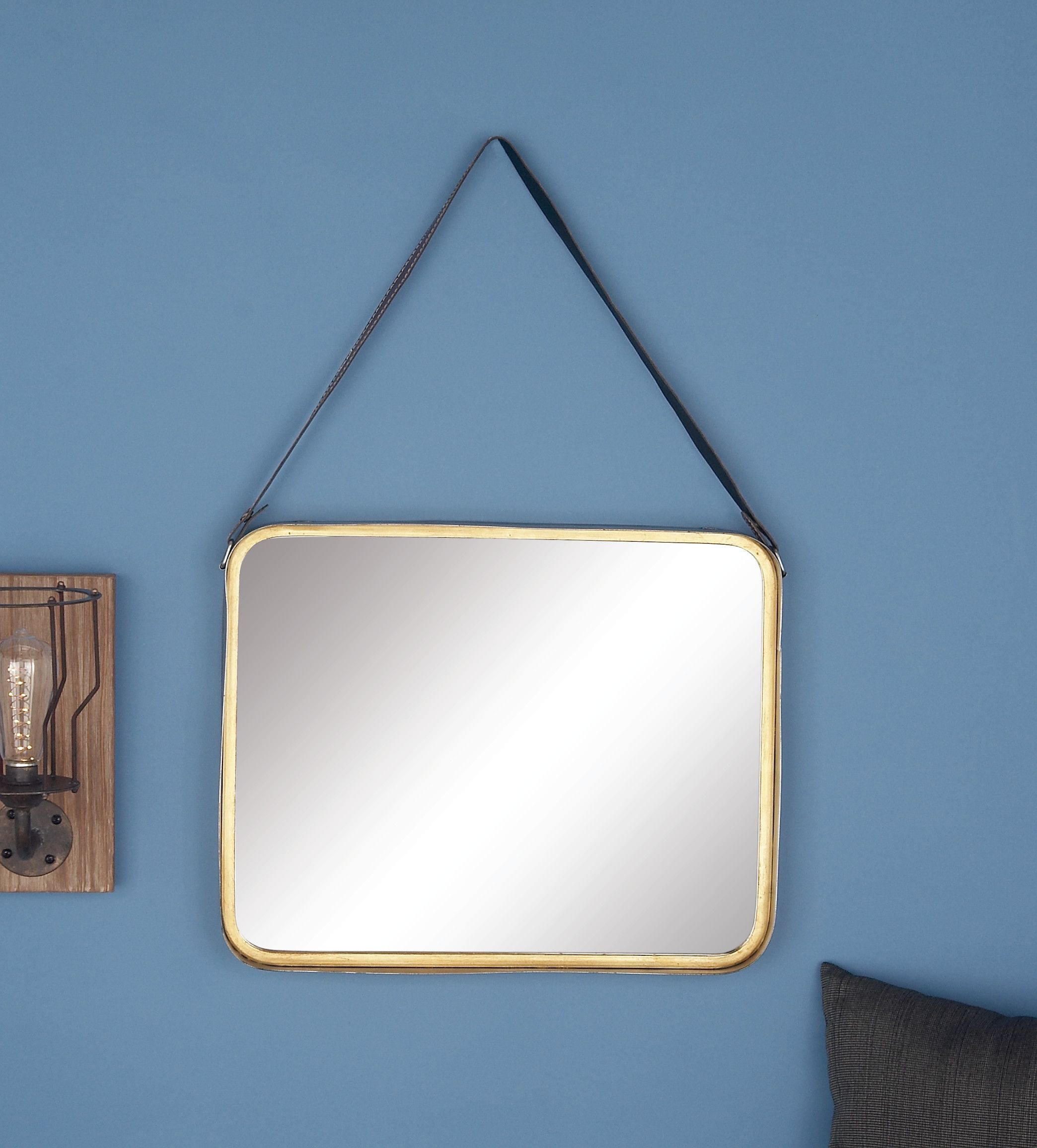 Gold Modern Metal Wall Mirror 21 x 30