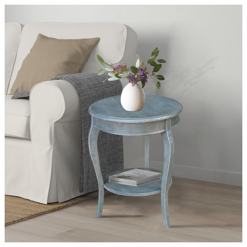 Cambria Round End Table   Farmhouse   Side Tables And End Tables   by International Concepts  Houzz