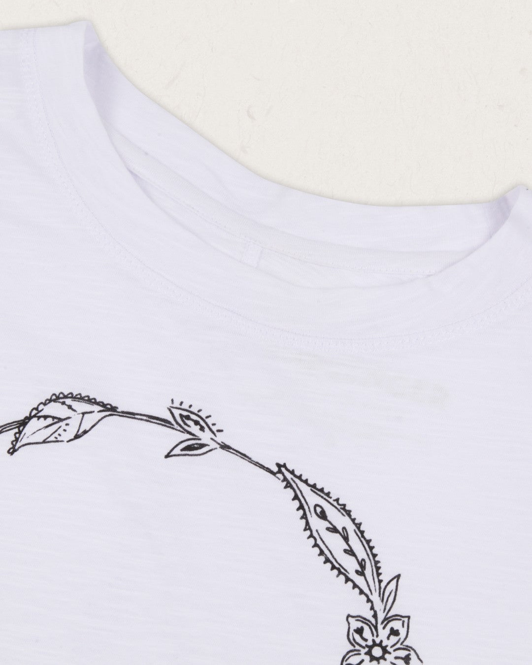 Daisy Chain Recycled Cotton LS T-Shirt - White