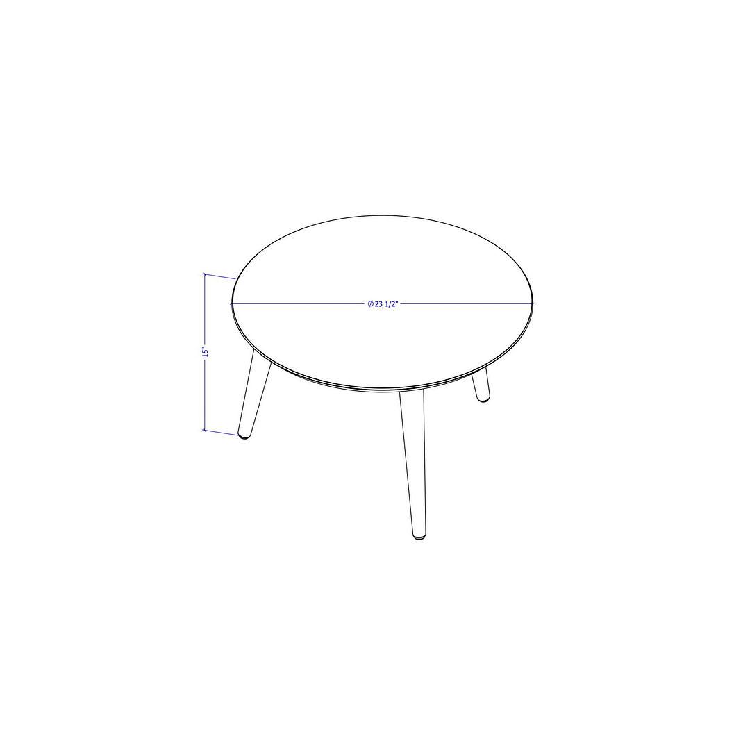 Manhattan Comfort Moore 2362  Round MidHigh Coffee Table in Off White  Crowdfused