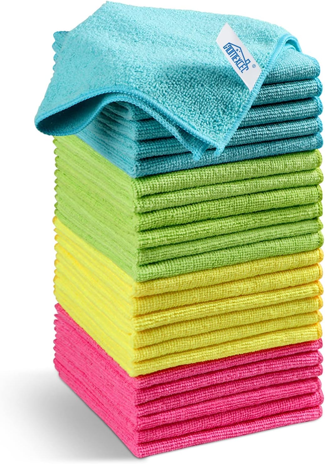 HOMEXCEL Microfiber Cleaning Cloth,12 Pack Cleaning Rag,Cleaning Towels with 4 Color Assorted,11.5