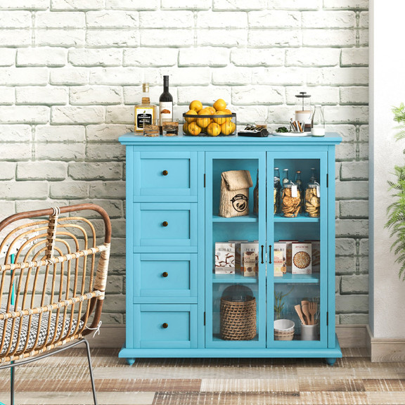 Costway 40598761 Buffet Sideboard Table Kitchen St...