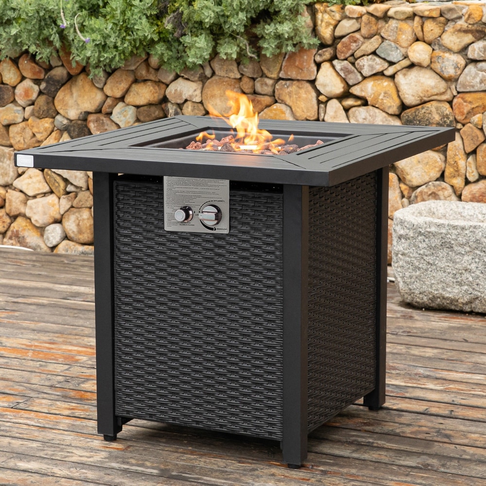 COSIEST 40 000 BTU Outdoor 28 inch Square Metal Fire Table