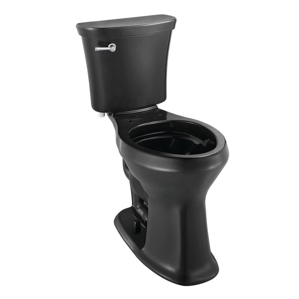 Glacier Bay SuperClean 2-Piece 1.28 GPF Single Flush Elongated Toilet in Black Seat Not Included N2442EBN2442T