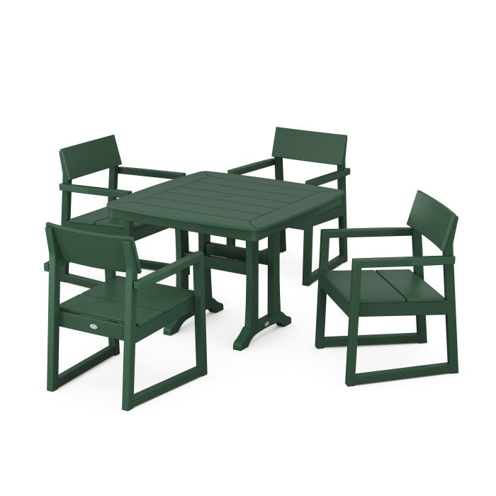 Polywood EDGE 5-Piece Dining Set with Trestle Legs PWS969-1