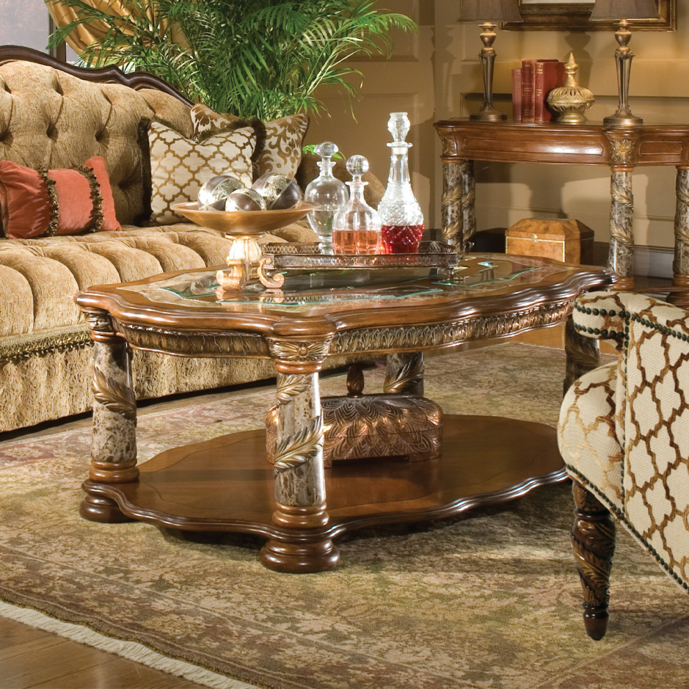 Villa Valencia Cocktail Table   Classic Chestnut   Victorian   Coffee Tables   by Michael Amini  Houzz