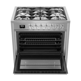 Empava 36 in. 5 Burner Slide-In Gas Range with 4.3 cu. ft. Single Oven in Stainless Steel EMP-36GR12