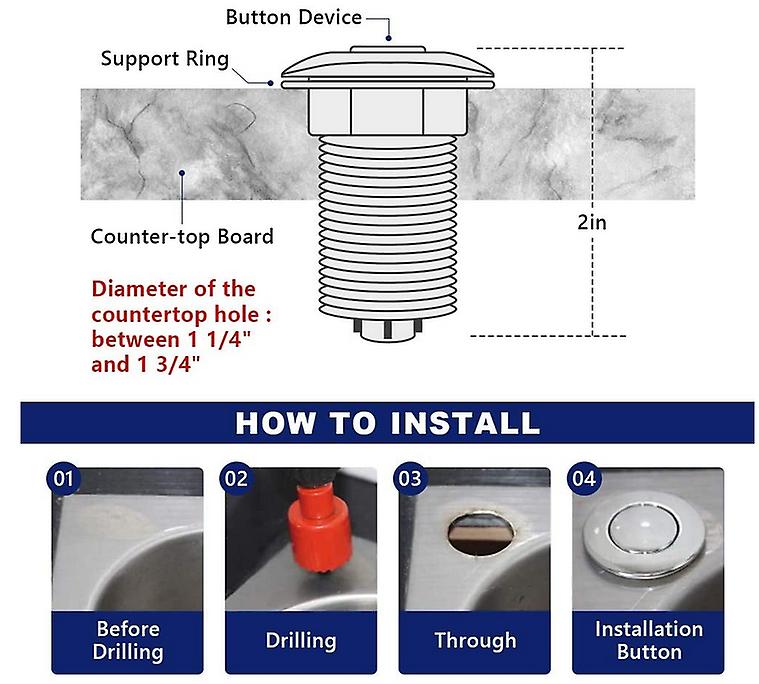 Garbage Disposal Switch Cordless Air Switch Kit for Food Waste Disposer