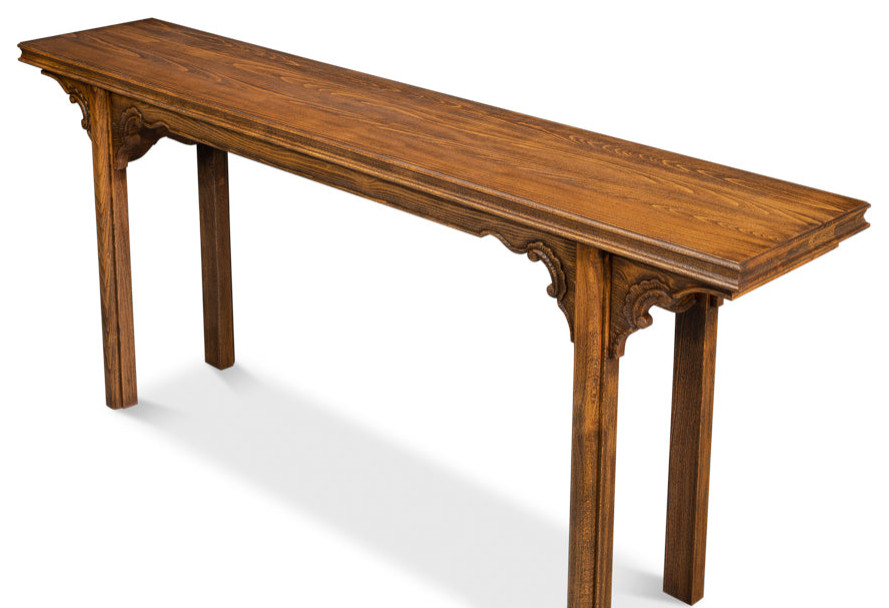 Equestrian Console Table Reclaimed Wood   Transitional   Console Tables   by Sideboards and Things  Houzz