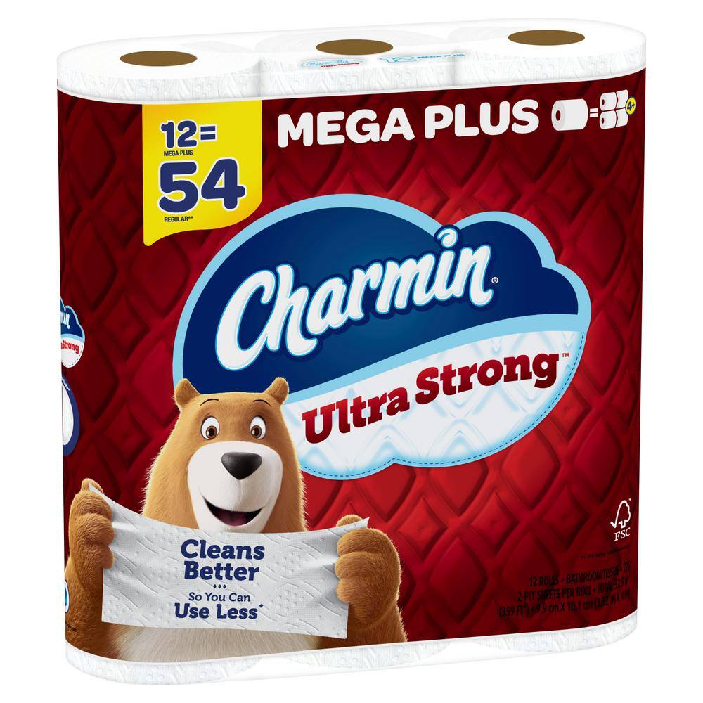 Charmin Ultra Strong Toilet Paper Rolls (12 Mega Plus Rolls) 003077204238