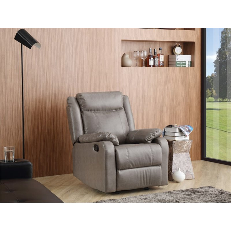 Glory Furniture Ward Faux Leather Rocker Recliner in Dark Brown   Transitional   Recliner Chairs   by Homesquare  Houzz