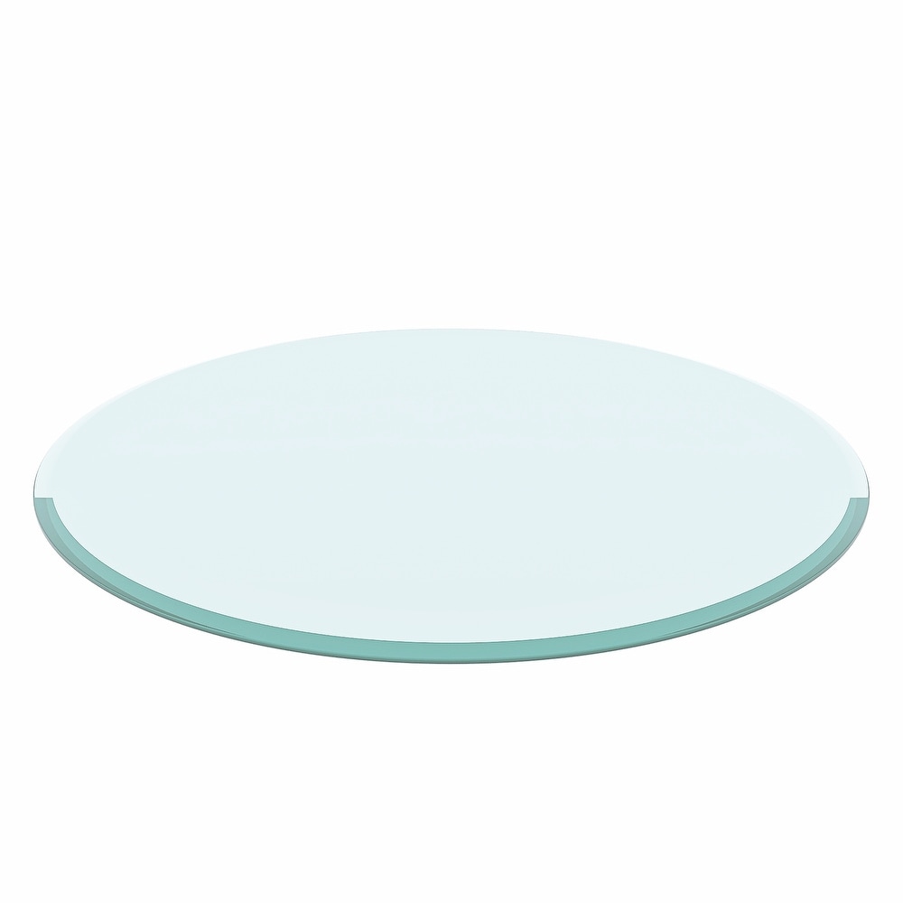 Round Tempered Glass Table Top Beveled Polished Edge (Only Table Top)