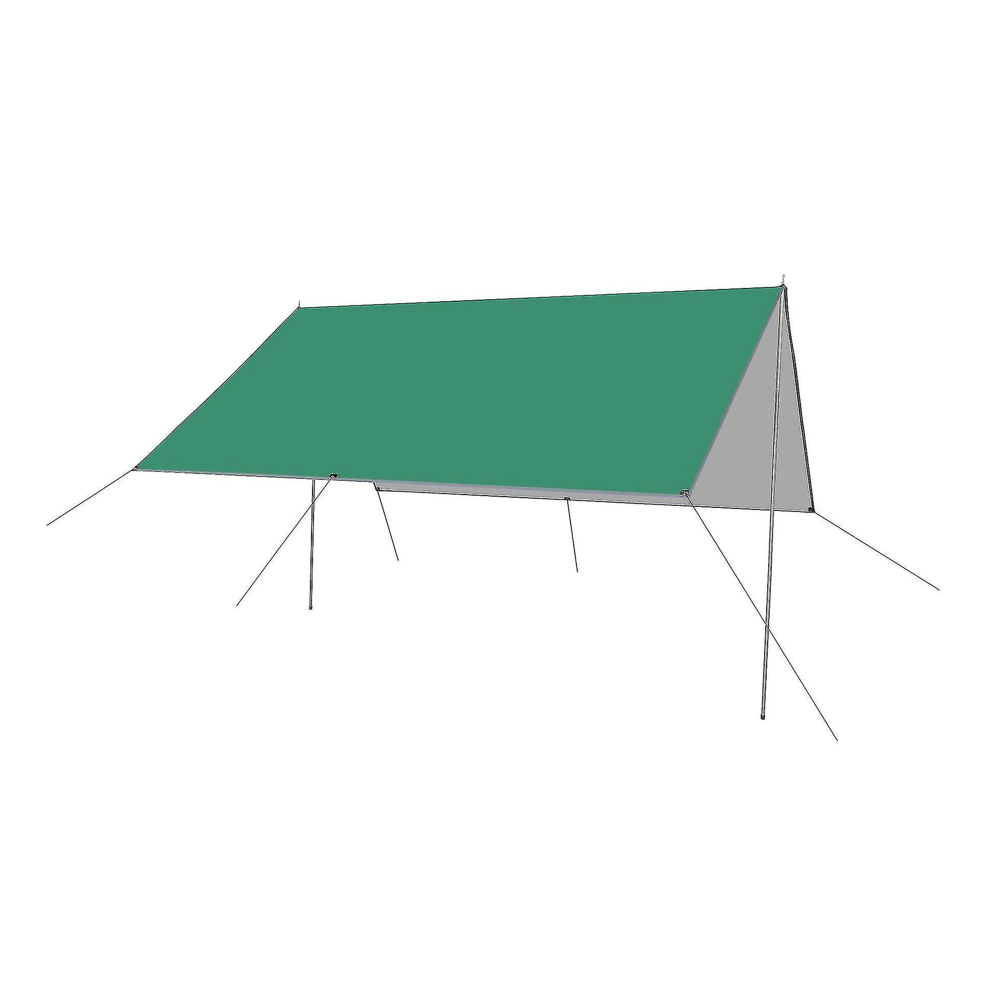 3*3m Outdoor Waterproof Sunscreen Canopy， Picnic Camping Awning， Uv Protection Tent Shade Cloth-grass Green