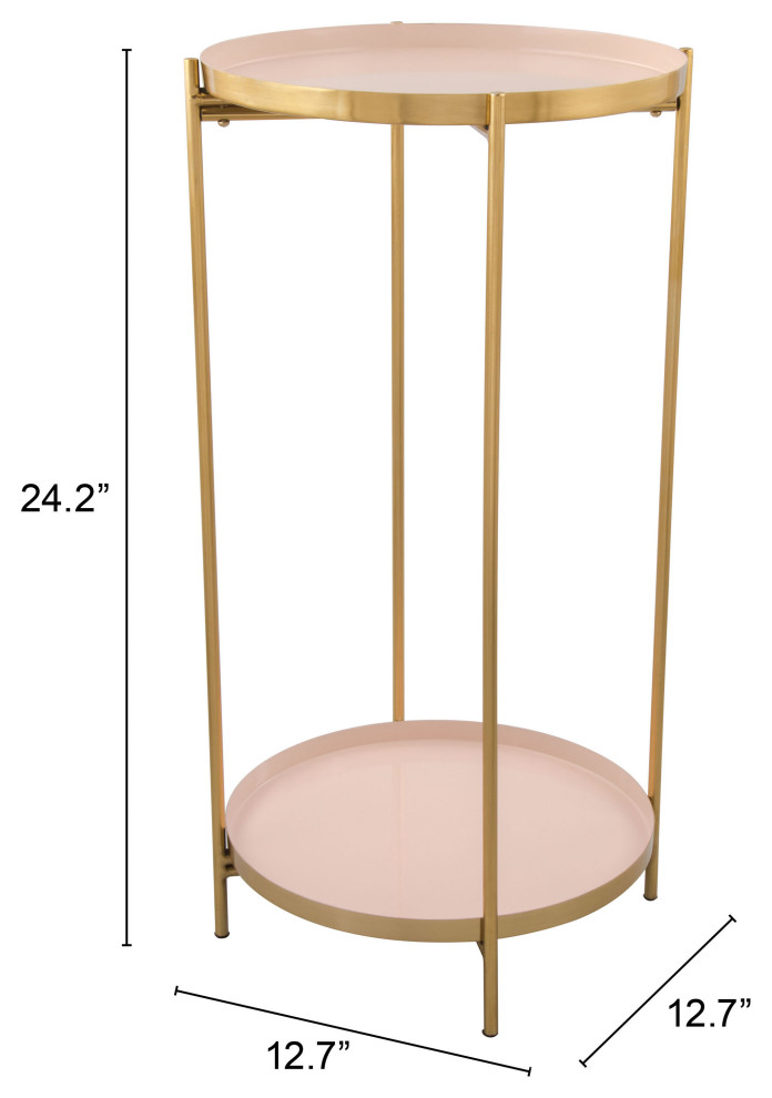 Jenna Side Table White  ampGold   Contemporary   Side Tables And End Tables   by reecefurniture  Houzz