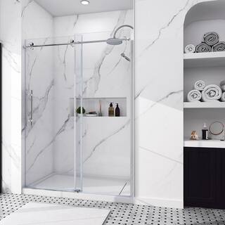 Glacier Bay Cambridge 60 in. W x 78.74 in. H Frameless Sliding Shower Door in Chrome Cambridge