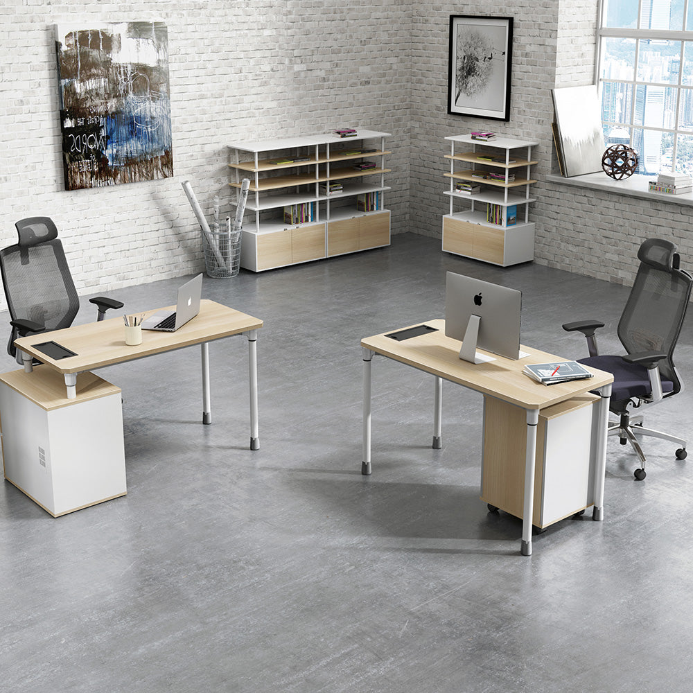 RAVEN SINGLE Workstation 140cm - Natural White