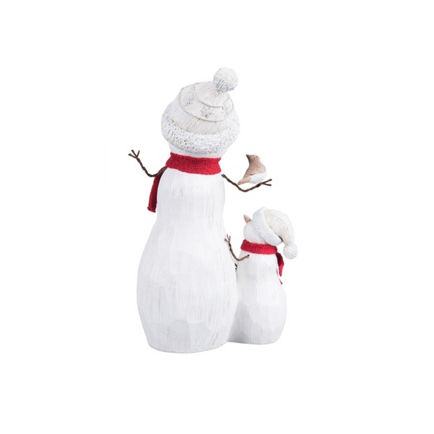 Transpac Resin 10 43 In White Christmas Rustic Snowman With Scarf Figurine