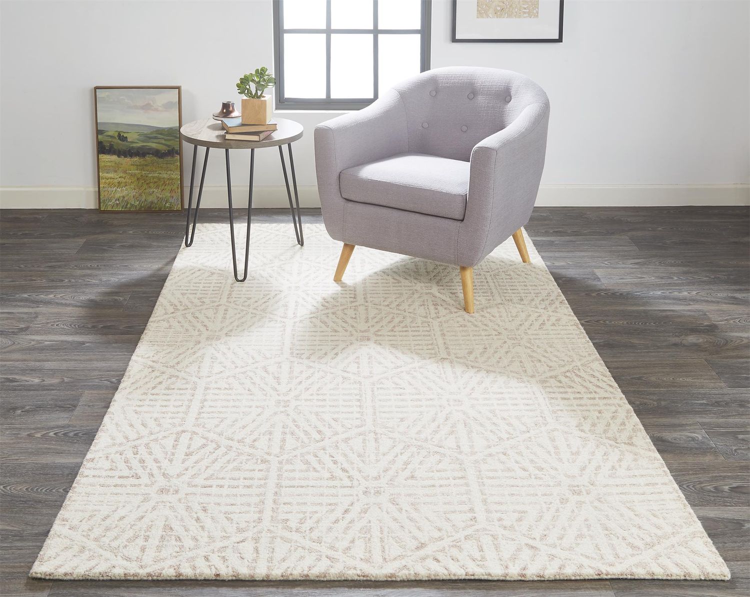 Veran Hand Tufted Beige and Ivory Rug by BD Fine