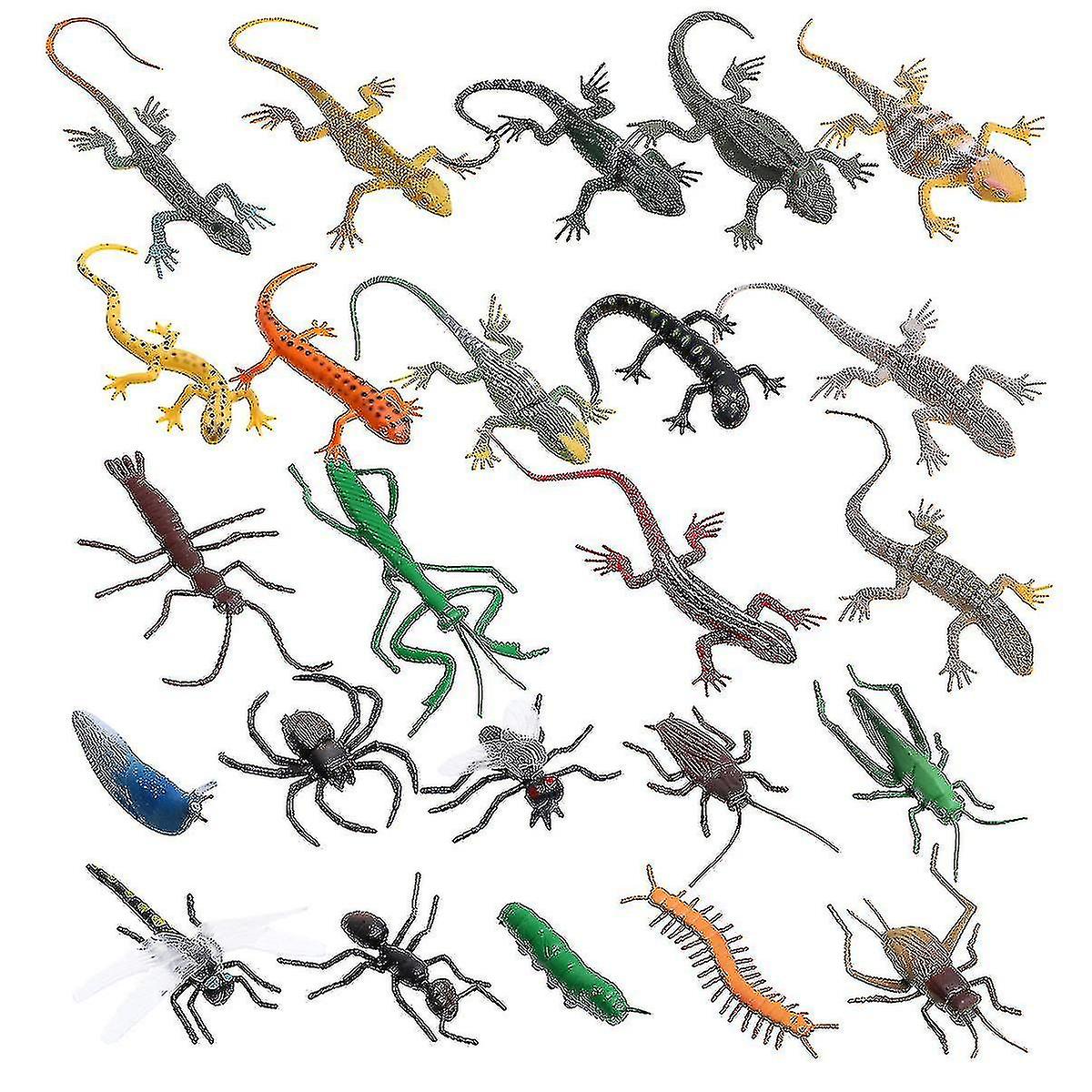 24pcs Plastic Lizards Toy Artificial Insect Reptile Lizard Educational Toys