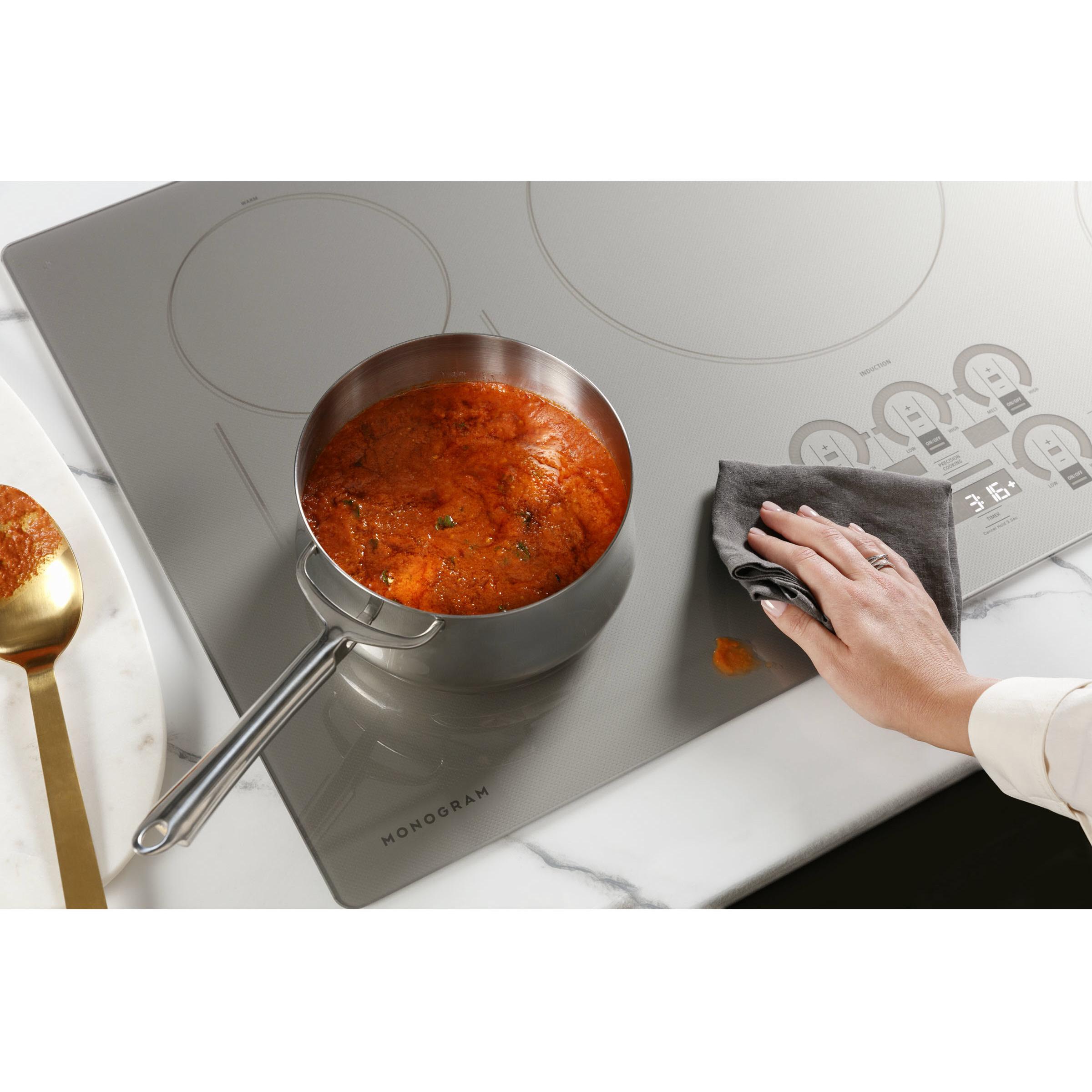 Monogram 36-inch Built-in Induction Cooktop with Wi-Fi Connect ZHU36RSTSS