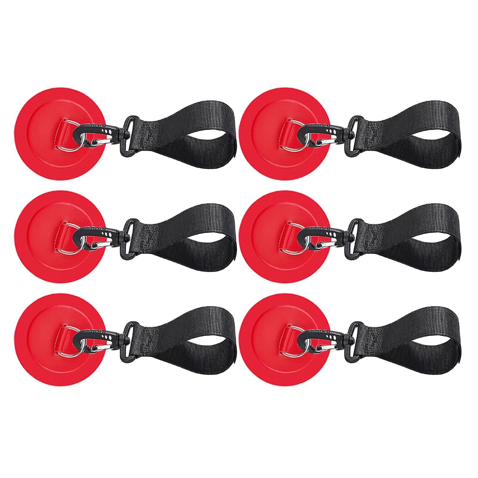 6 Pieces Kayak Paddle Holder Straps Durable Kayak Oar Snap Clip Fixed Buckle Red