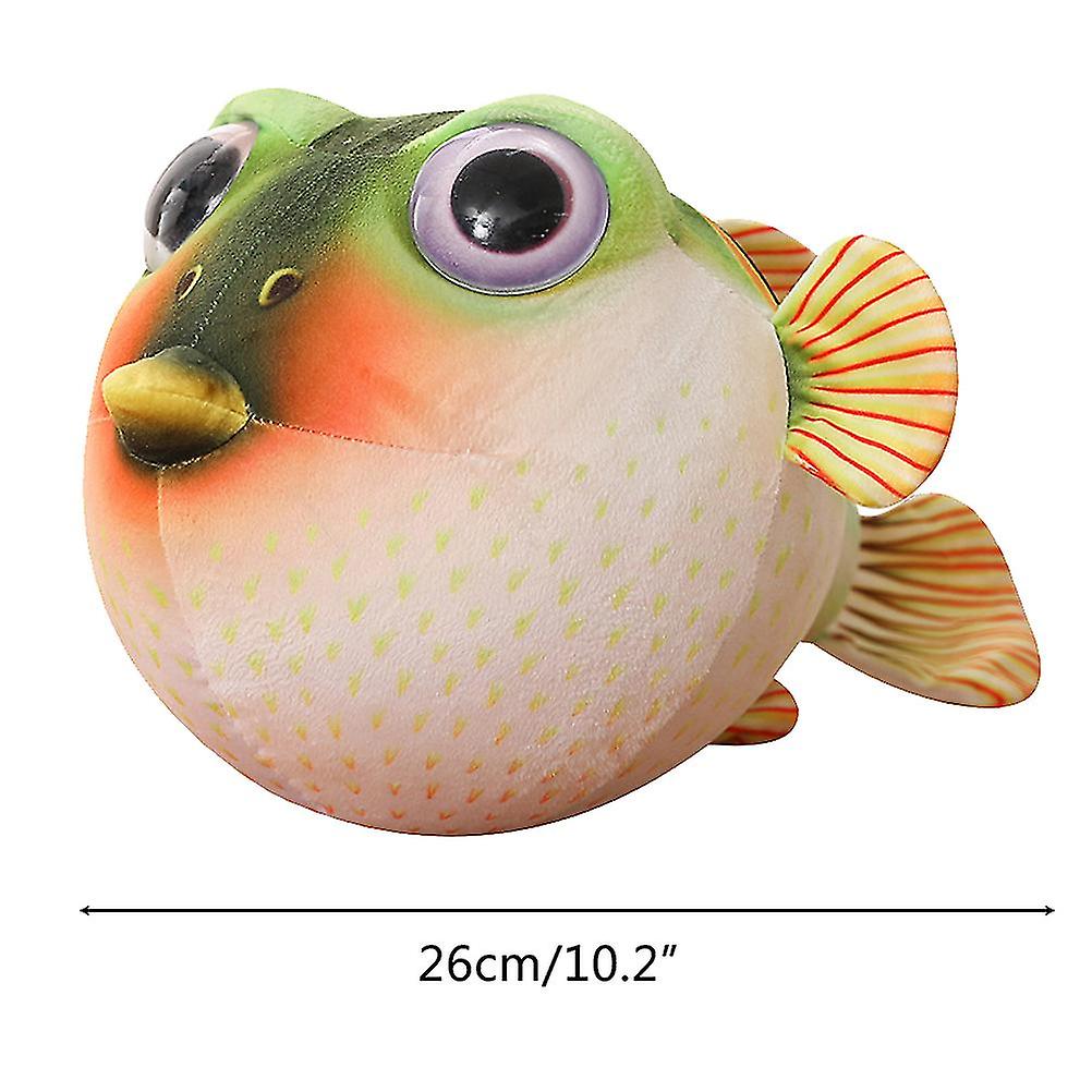 Cute Puffer Fish Plush Toy Cartoon Soft Stuffed Animal Fluffy Toy Throw Pillow Sofa Couch Bedroom Decor Gifts