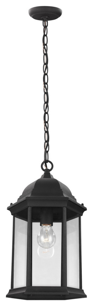 Sevier One Light Outdoor Pendant in Black   Transitional   Outdoor Hanging Lights   by LAMPS EXPO  Houzz