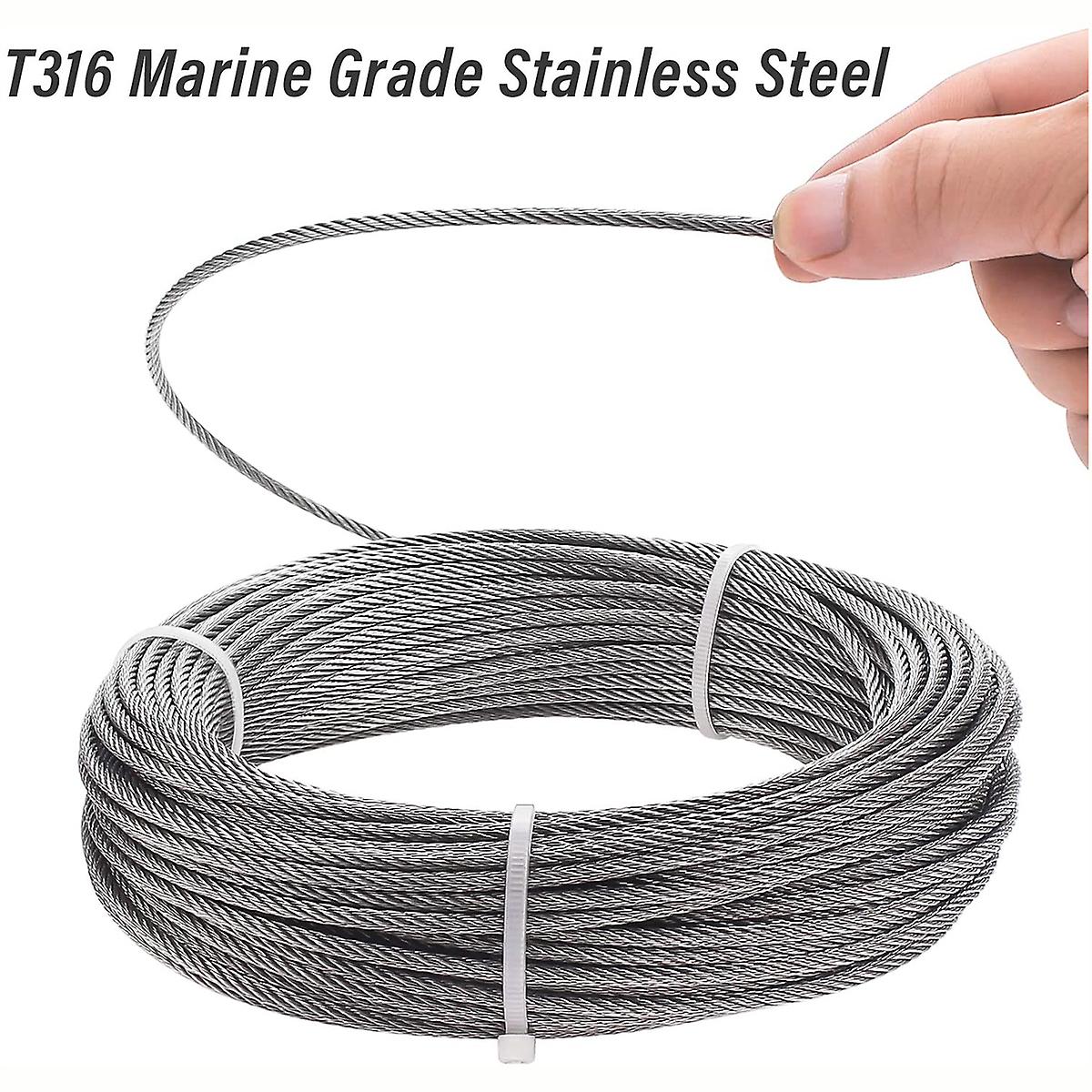 3mm 150 Meter Steel Wire Rope Cable Railing Fitting Rustproof T316 Stainless Steel 7*7 With Cutter