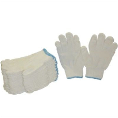 Dozen White Knit Poly Cotton String Working Work Garden Gardening Gloves