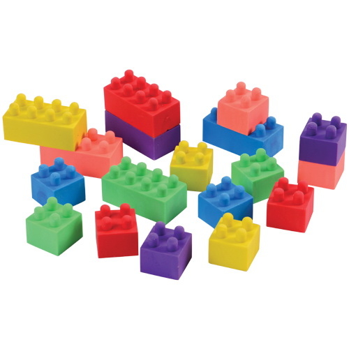 U.S. Toy LM222 Block Mania Erasers / 18 pcs