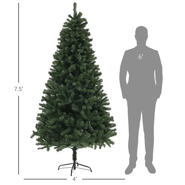 HOMCOM 6ft Artificial Christmas Tree，Xmas Tree with 1000 Branch Tips，Auto Open，Steel Base