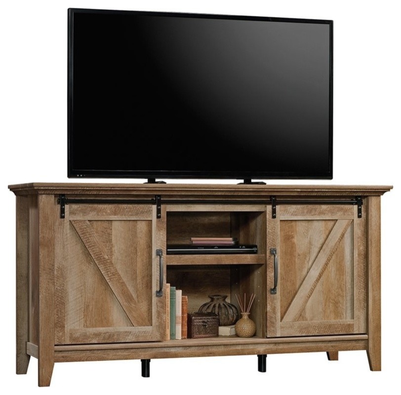 Pemberly Row Engineered Wood TV Stand for TVs up to 70 quotin Craftsman Oak   Farmhouse   Entertainment Centers And Tv Stands   by Homesquare  Houzz