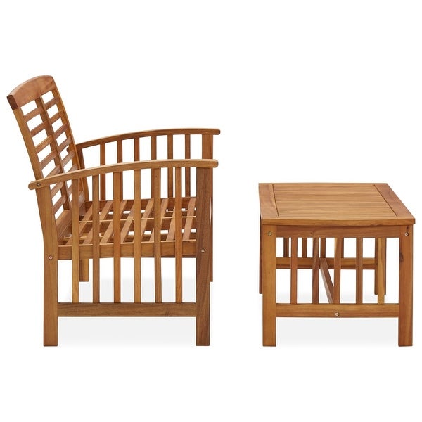 2 Piece Patio Lounge Set Solid Acacia Wood - Overstock - 37574061