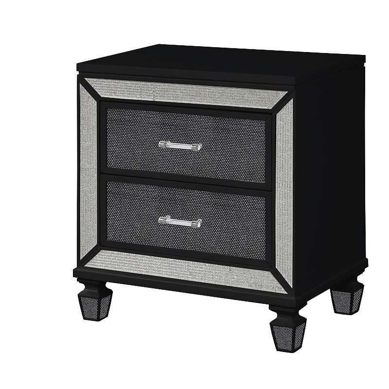 Crystal Modern Style 2-Drawer Nightstand Made with Wood