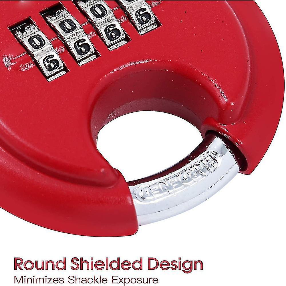 4 Digit Combination Disc Padlock With Hardened Steel Shackle Silver Lock For Sheds， Storage Unit， Gym And Fence (25/64