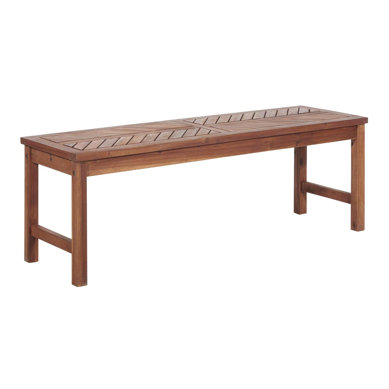 Manor Park Outdoor Raised Acacia Wood Bench  Brown