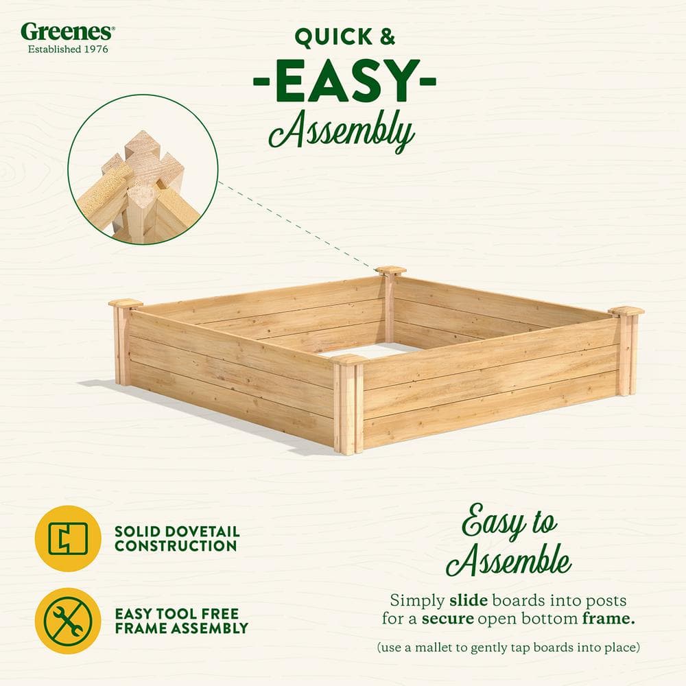 Greenes Fence 4 ft. x 4 ft. x 10.5 in. Original Cedar Raised Garden Bed RC4T12B