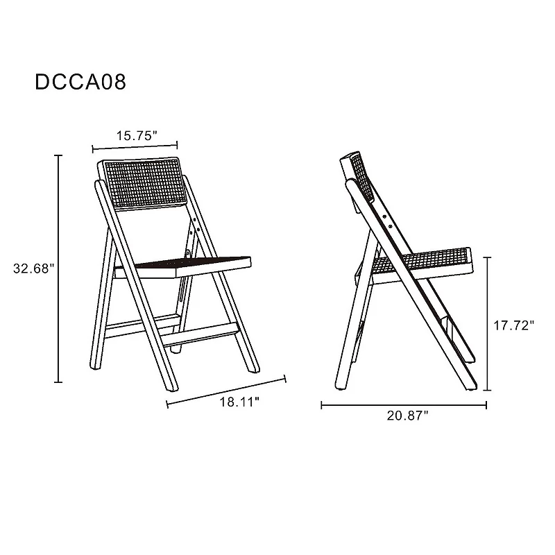 MANHATTAN COMFORT Pullman Folding Dining Chair 4-piece Set