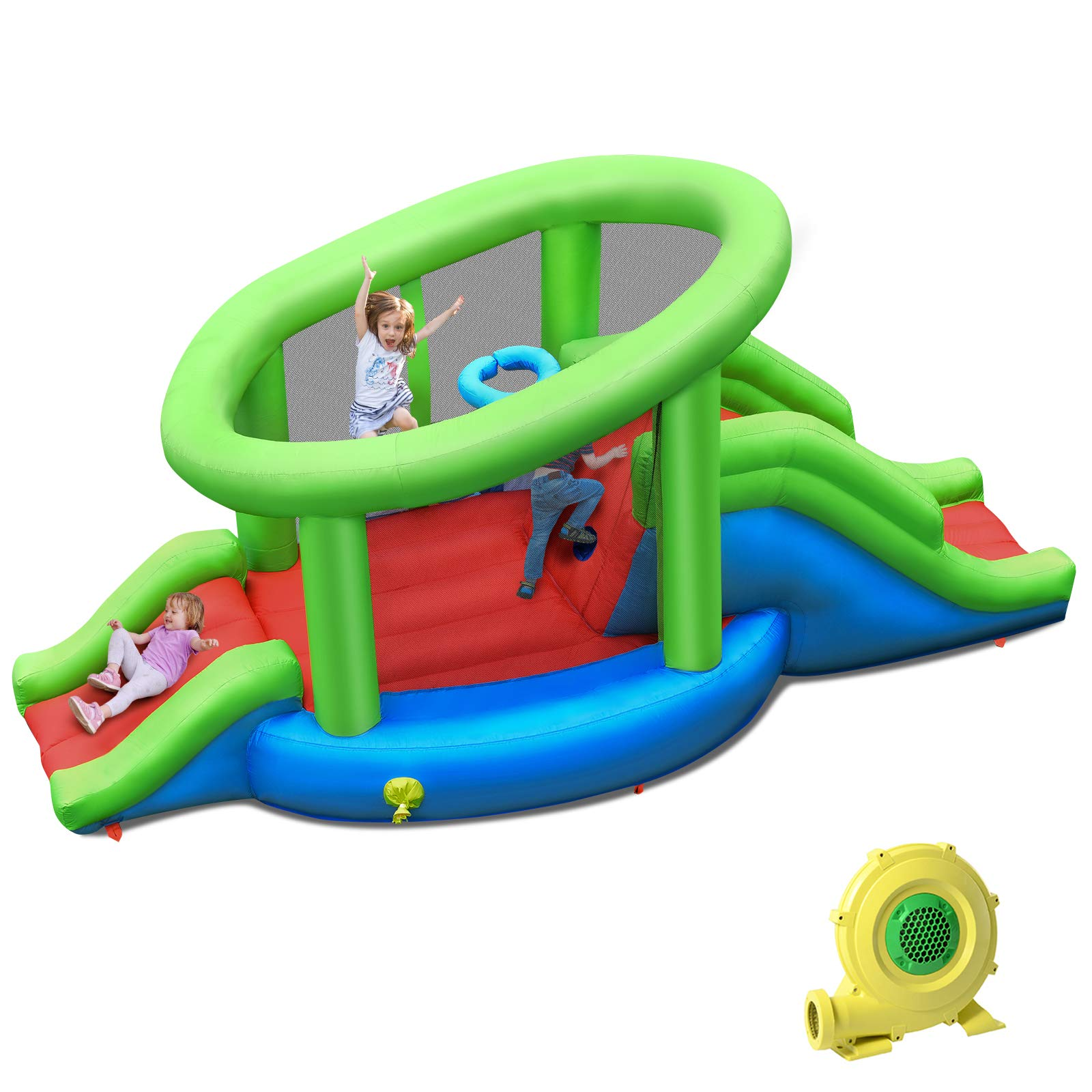 BOUNTECH Inflatable Bounce House, Kids Playhouse W/ Double Slides, Jumping Area